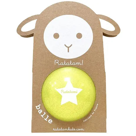 Ballon Jaune Pailleté 10 cm - Ratatam