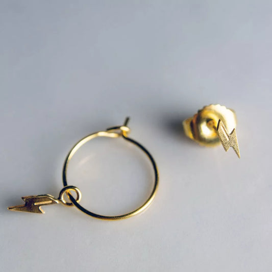 Boucles d'oreilles DUO Elise mini créole Eclairs- Adorabili Paris