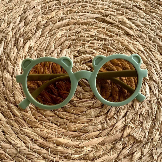 Lunettes de soleil enfant vert foncé mat ours - J'adore Maman