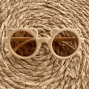 Lunettes de soleil enfant rose clair mat ours - J'adore Maman