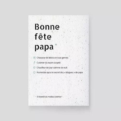 Carte a planter bonne fete papa papier fleur