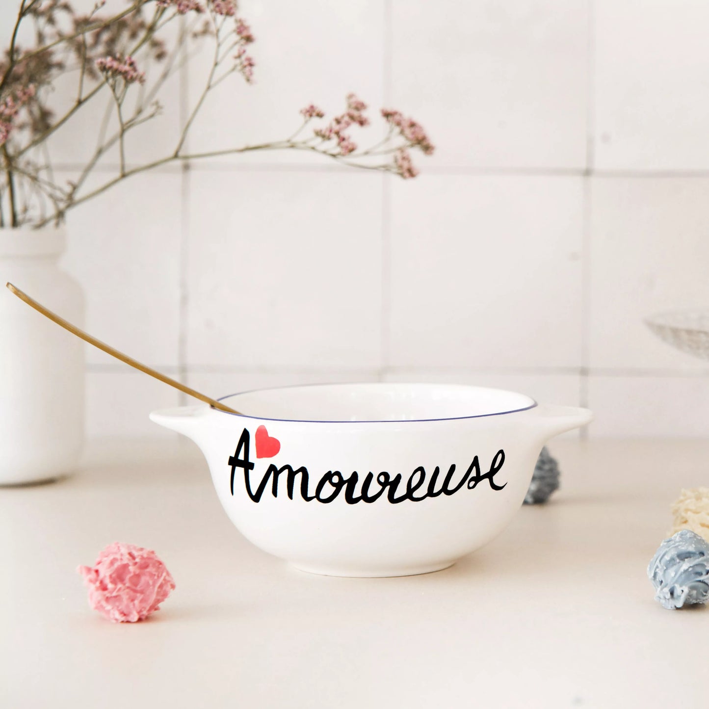 Bol breton Amoureux / Amoureuse - Pied de Poule