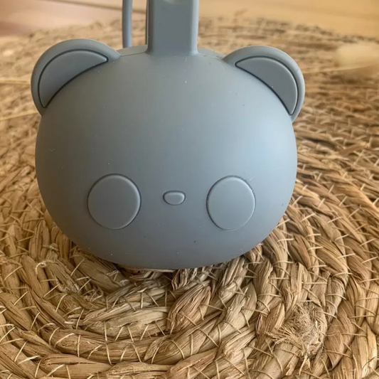 Etui protège-sucettes en silicone gris - J'adore Maman