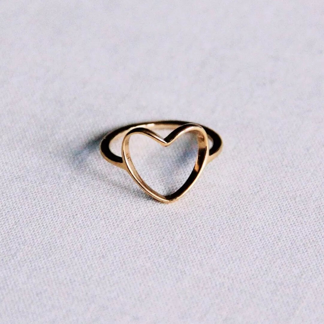 bague coeur acier inoxydable
