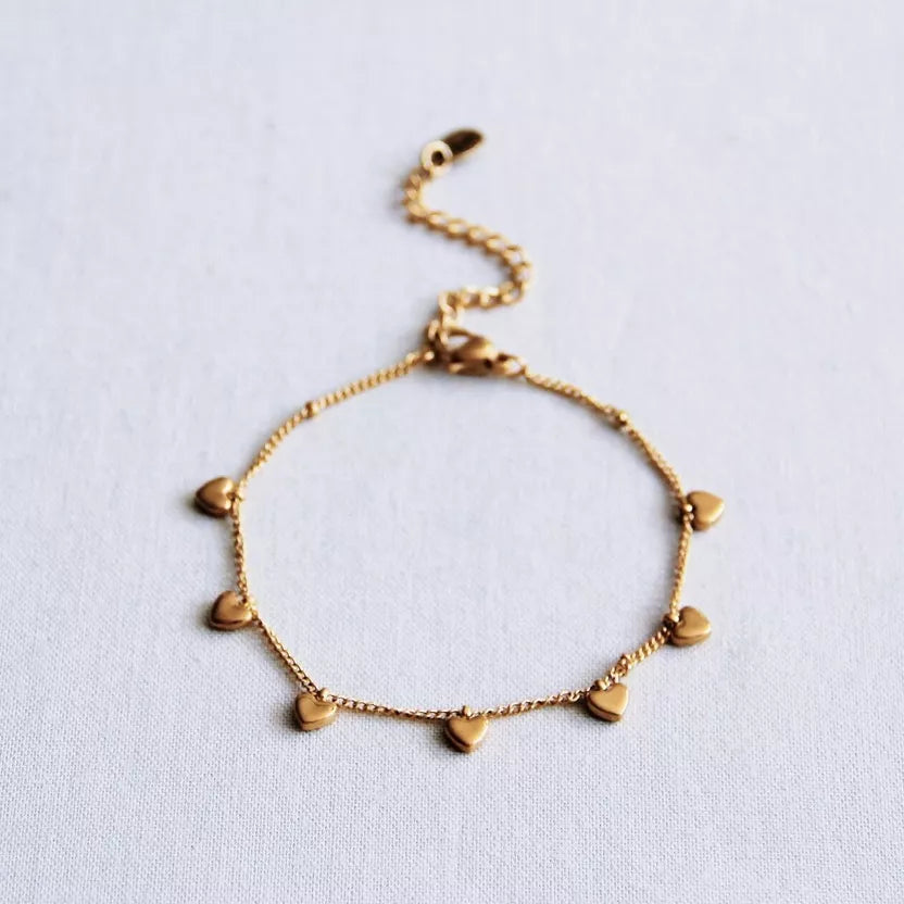 Bracelet charms mini cœurs - Bazou