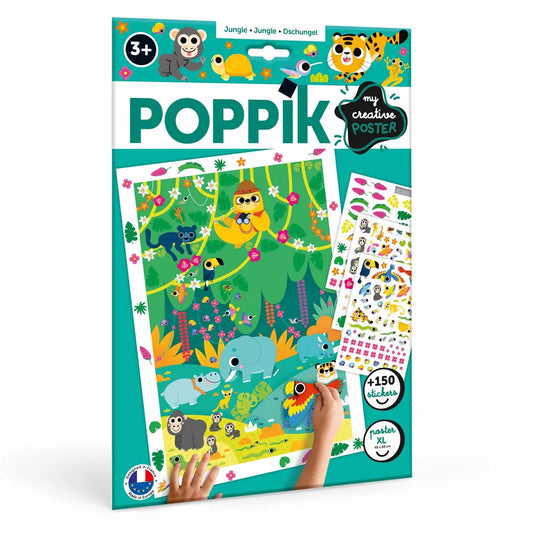 Poster stickers la jungle / activité éducative - Poppik