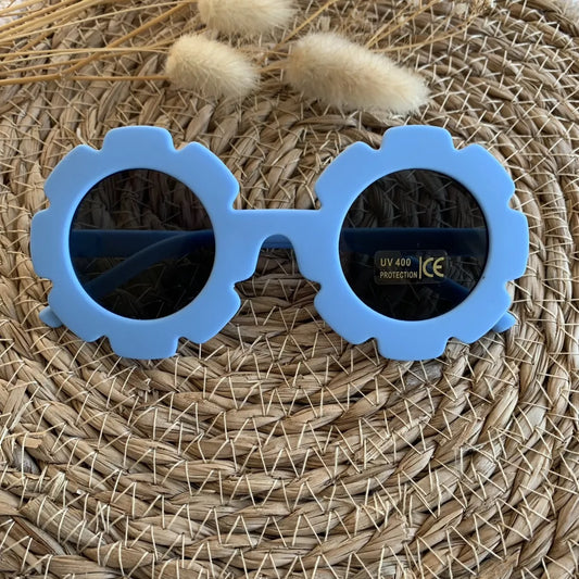 Lunettes de soleil fleurs bleu mat - J'adore Maman