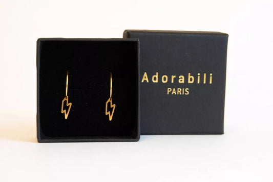 Boucles d'oreilles Créoles Eclairs Fins - Adorabili Paris
