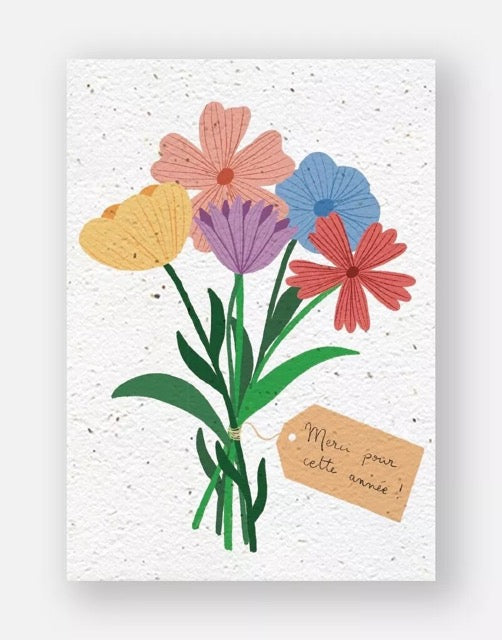 Carte a planter papier fleur
