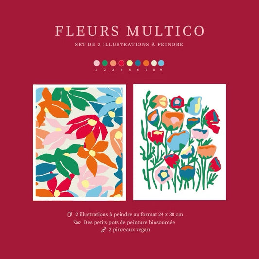 Set peinture Fleurs multico - Salut Irène