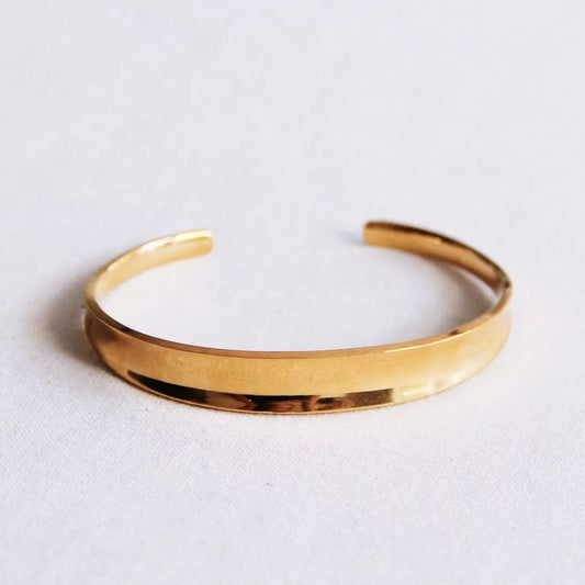 Bracelet jonc large évasé - or - Bazou