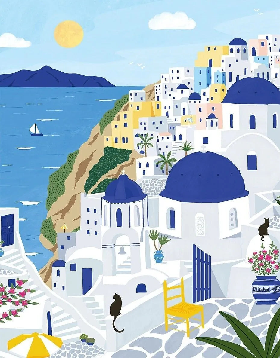 Puzzle 500 pièces "Santorini" - PIECES & PEACE