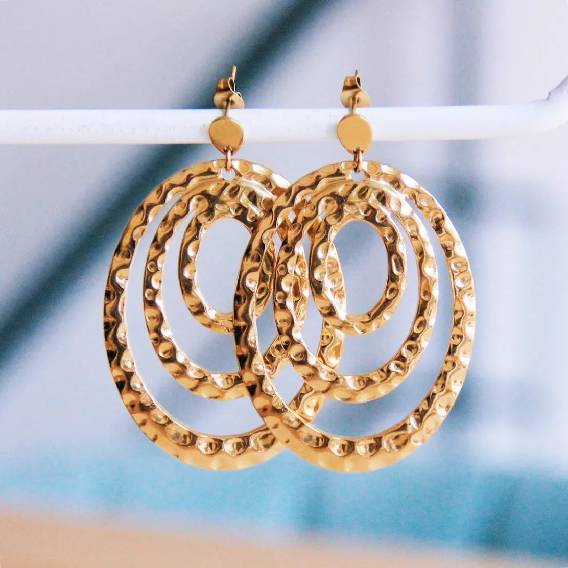 boucle oreille acier inoxydable tendance été femme