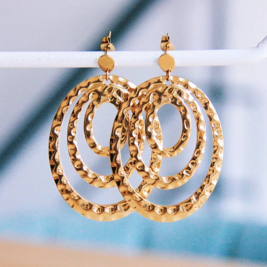 boucle oreille acier inoxydable tendance été femme