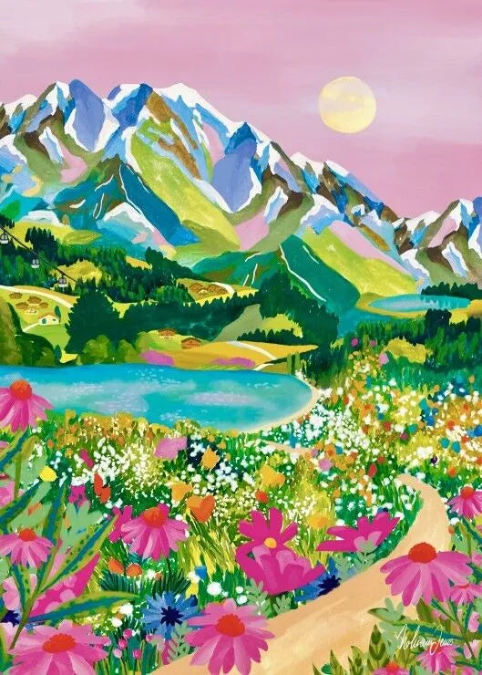 Puzzle 500 pièces "Lever de Soleil sur les Alpes" - PIECES & PEACE