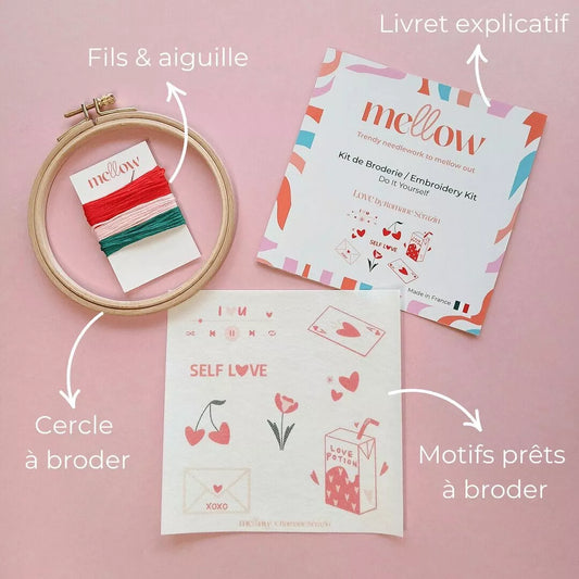 Kit de broderie Love niveau débutant Mellow