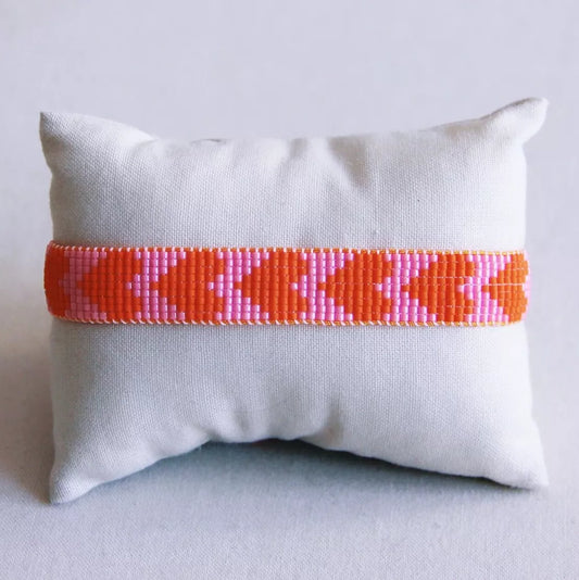 bracelet coeur rose orange doré femme perle été tendance