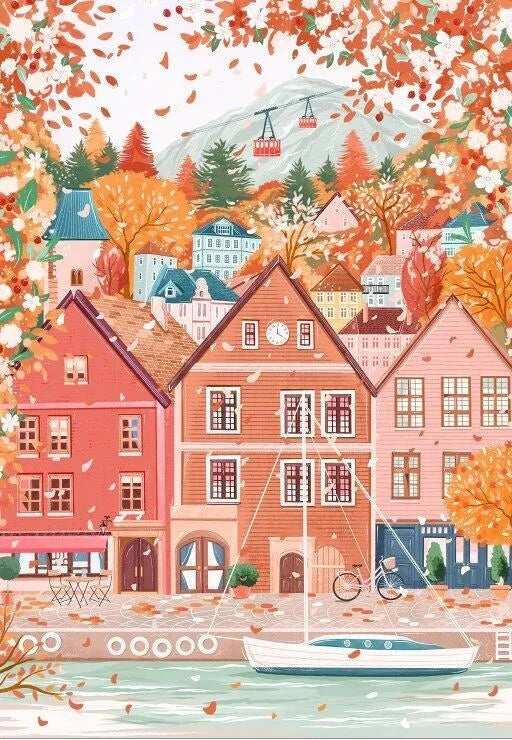 Puzzle 1000 pièces "Bergen" - PIECES & PEACE