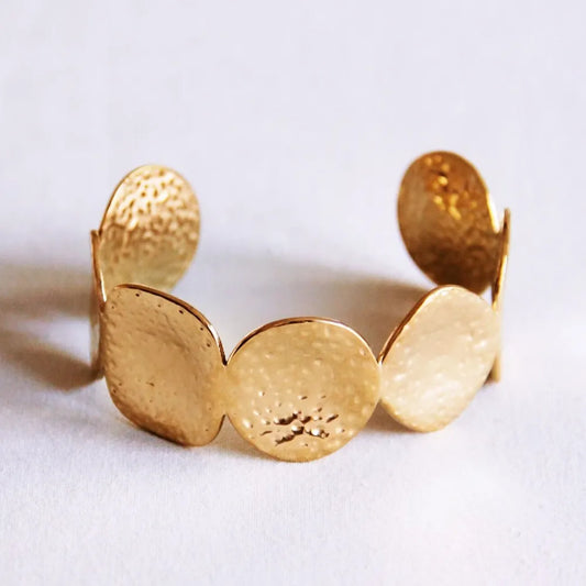 Bracelet XL Cercles et carrés bosselés - Bazou
