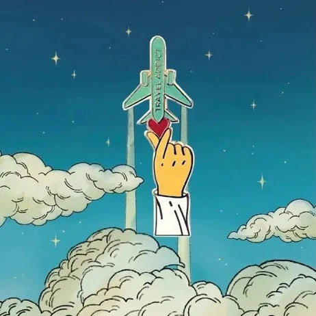 Pin’s main, coeur et avion - Aventura