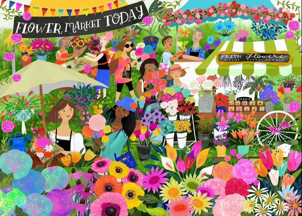 Puzzle 1500 pièces "Marché aux Plantes" - PIECES & PEACE
