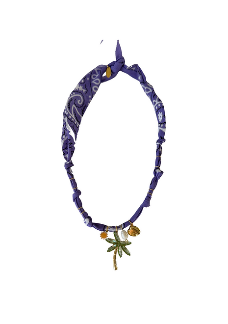 Collier Lilas Santa Giulia palmier strass - Badhnati