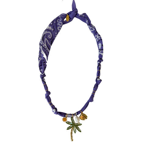 Collier Lilas Santa Giulia palmier strass - Badhnati