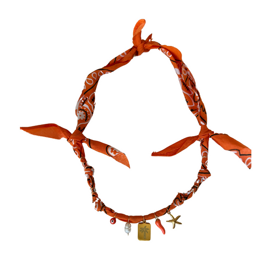 Collier Orange Santa Giulia palmier carré - Badhnati