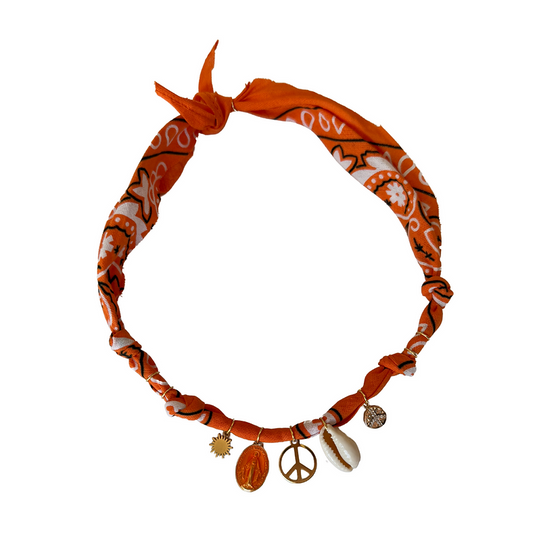 Collier Orange Santa Giulia peace - Badhnati