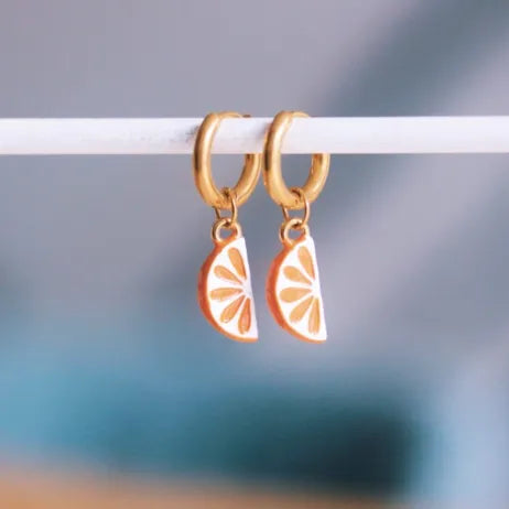 Boucles d'oreilles créoles en acier inoxydable « orange » - Bazou