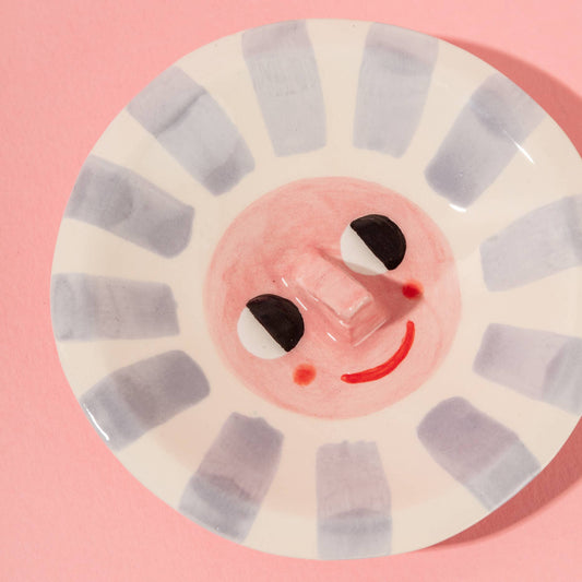 Plat à bijoux Happy Sun violet/en céramique - Ana Seixas