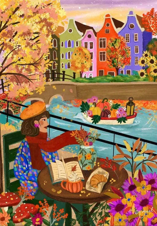 Puzzle 1000 pièces "L'Automne à Amsterdam" - PIECES & PEACE