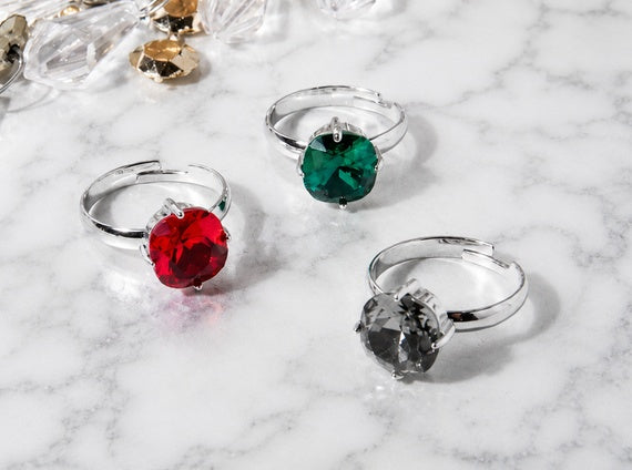 Bague ajustable MOZIE en acier argenté inoxydable "Aurore Boréale" - NOAKIS