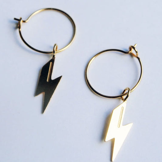 Boucles d'oreilles Grosse Créoles Eclairs - Adorabili Paris