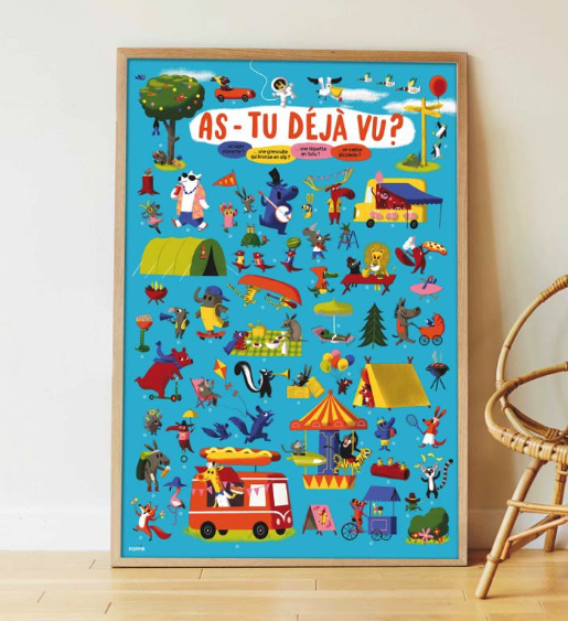 Poster éducatif et Stickers seek & find Animals - Poppik