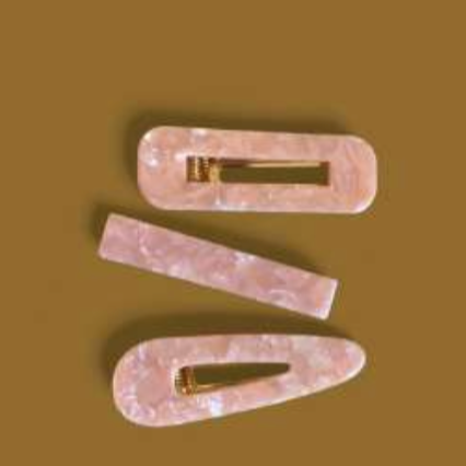 Barrette trio nacre rose - Agathe and Coco