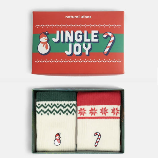Chaussettes Jingle Joy Noël coffret cadeau (2 pièces) - Natural Vibes