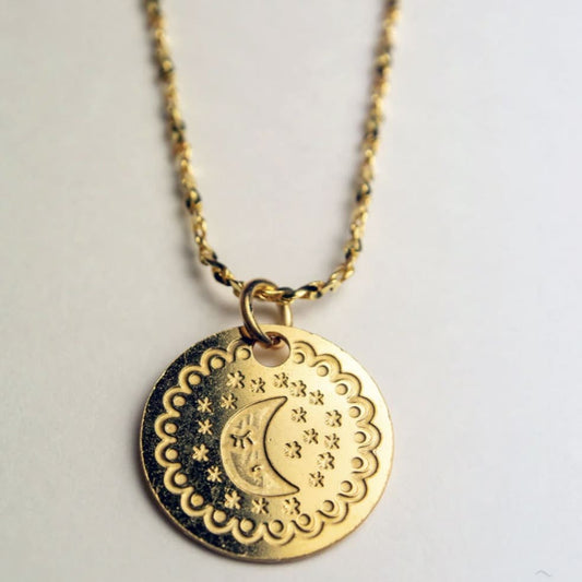 Collier Gros Médaillon Lune - Adorabili Paris