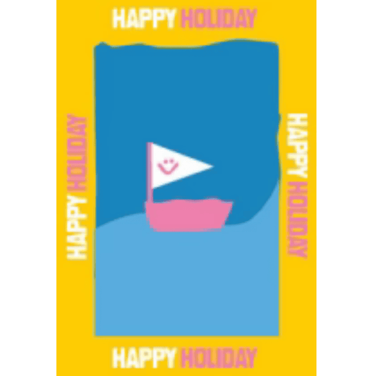 Carte postale Happy Holiday bateau - Evv Hill