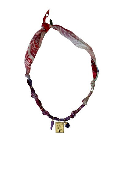Collier Violet Cosmic Vibes tarot doré - Badhnati