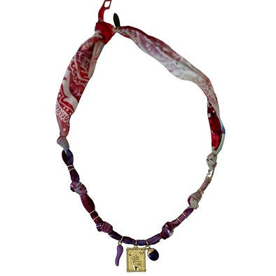 Collier Violet Cosmic Vibes tarot doré - Badhnati