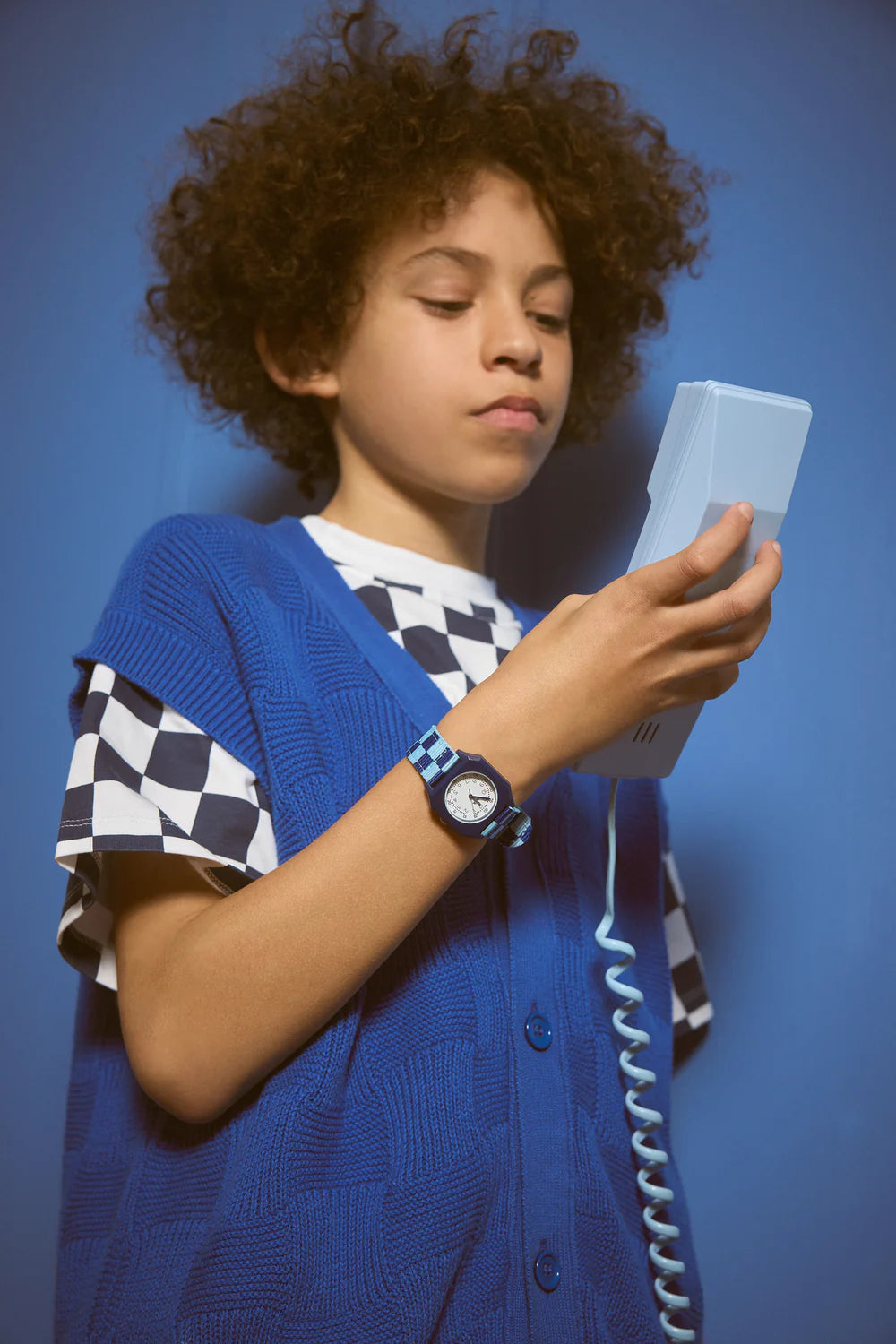 Montre Damier Bleu - Mini Kyomo