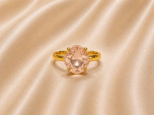 Bague ajustable MOZIE en acier doré inoxydable "Champagne Rosé" - NOAKIS