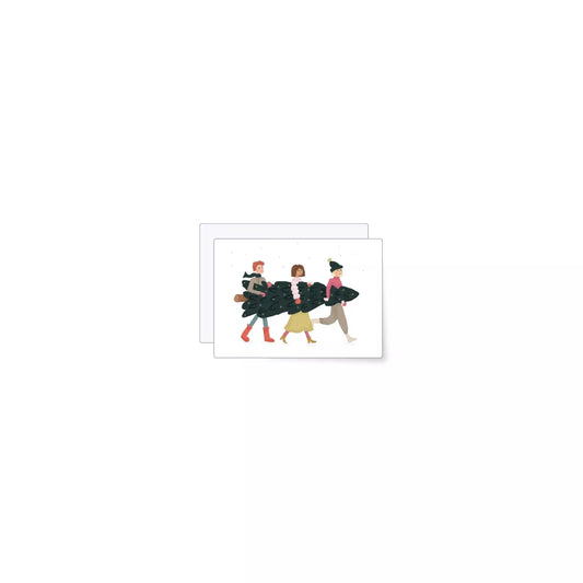 Mini carte les Trois amis à l'arbre de Noël - Miao Papeterie