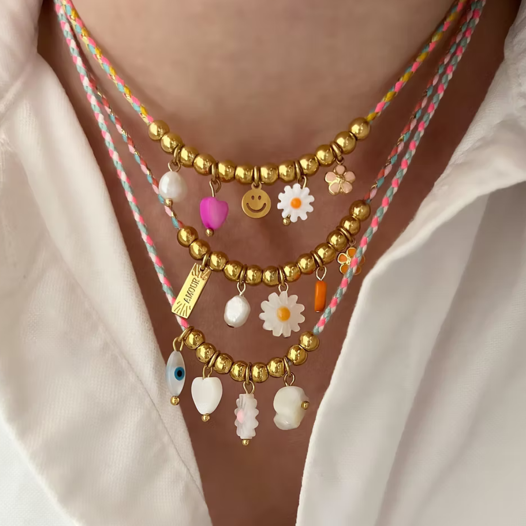 collier cordon tresse atelier bijoux made in France femme été coloré