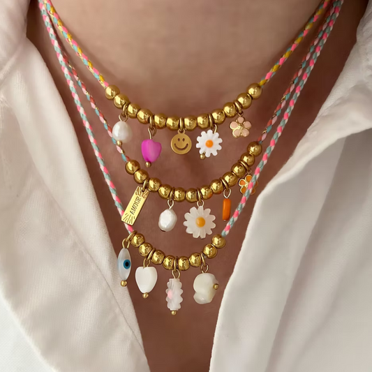 collier cordon tresse atelier bijoux made in France femme été coloré