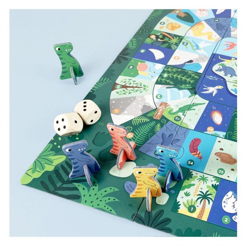 Jeu d'aventure plateau l'Île des dinosaures - Pirouette Cacahouète