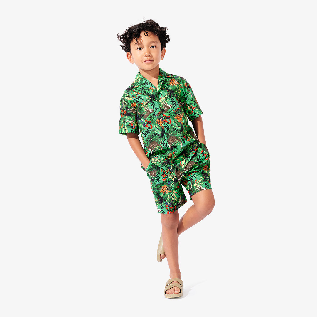 Short en popeline imprimé "Amazonia" pour Enfants