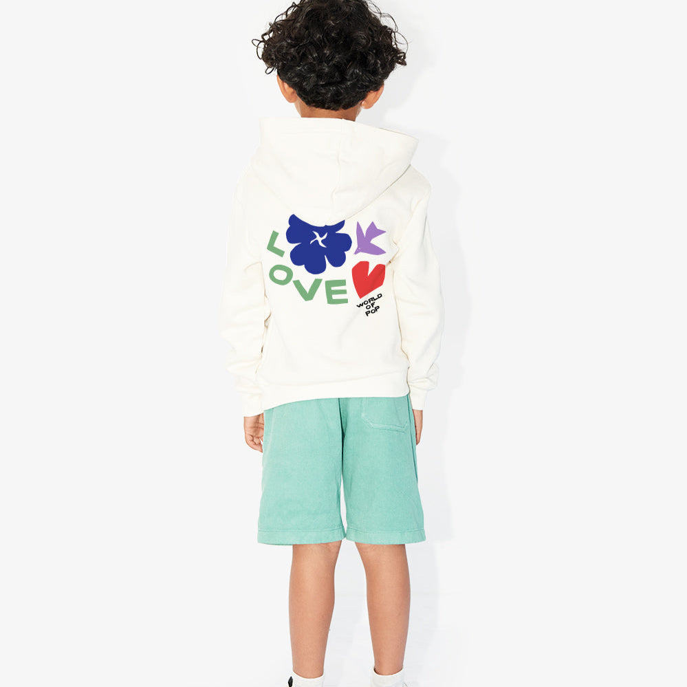 Sweatshirt à capuche "Symboles" en coton bio pour enfants