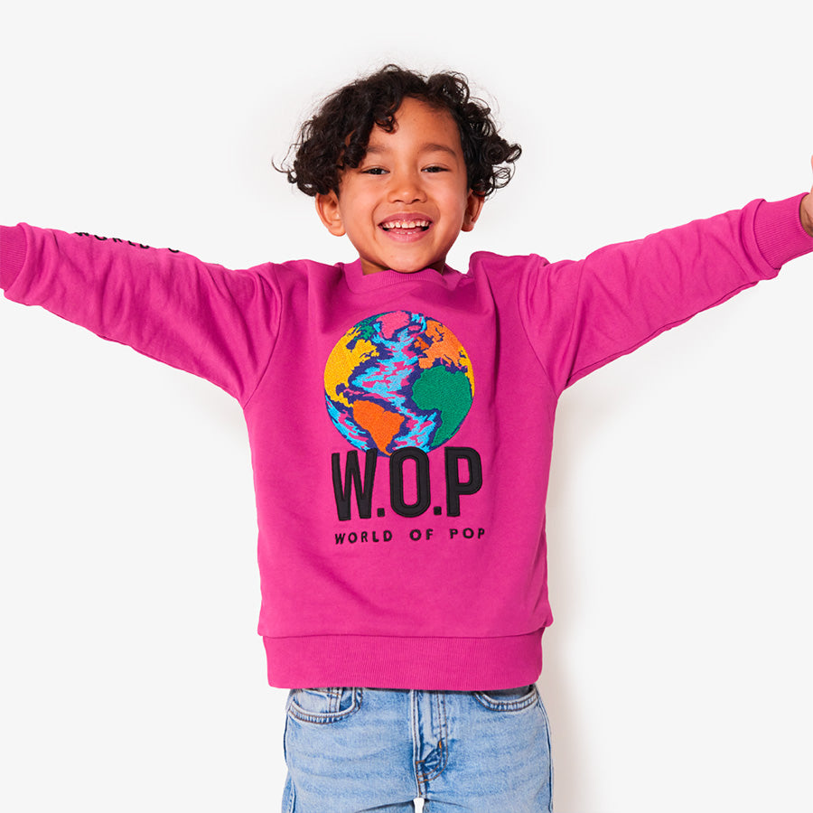 Sweatshirt brodé Planète pour enfants en Coton Bio